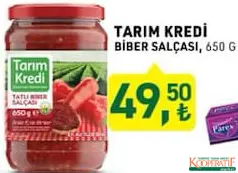 TARIM KREDİ BİBER SALÇASI 650 G fiyat ve kampanya bilgisi
